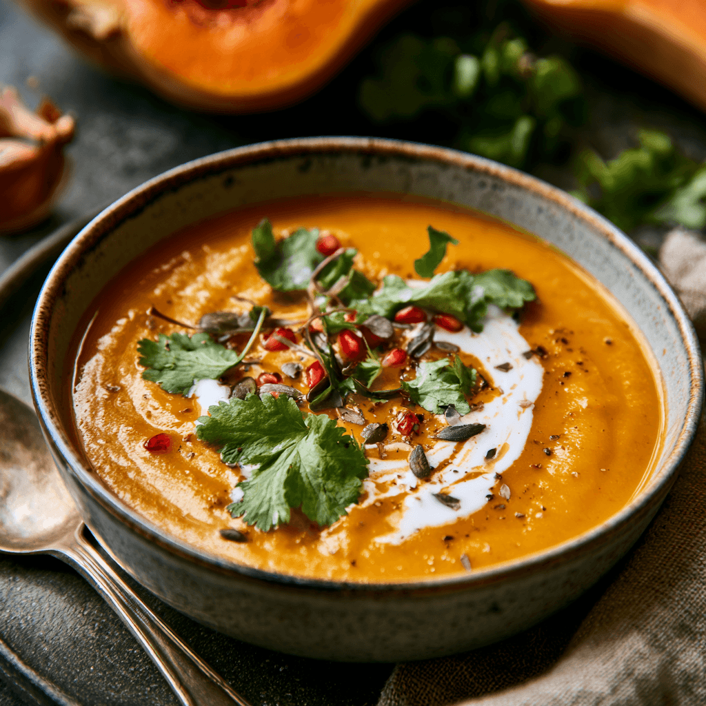 Butternut Squash Soup with Coconut and Ginger