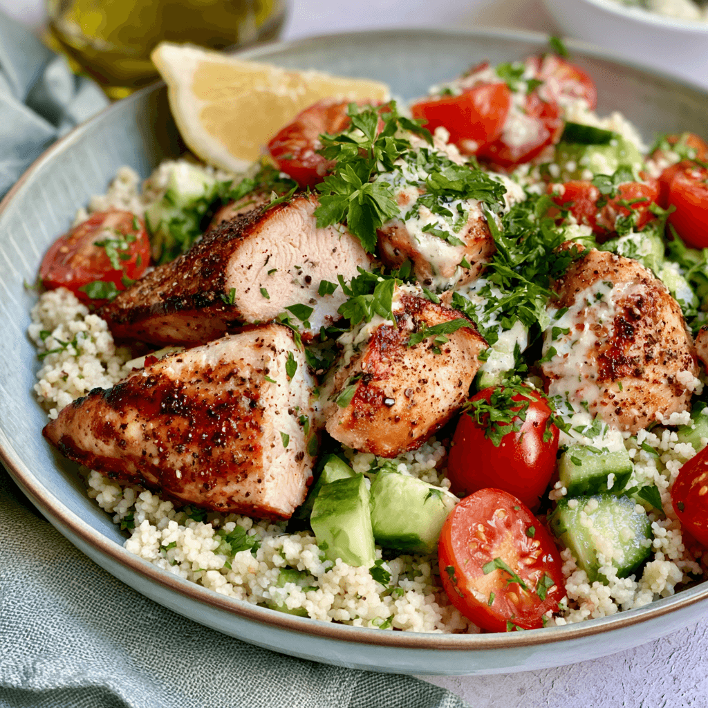 Couscous Salad with Grilled Chicken