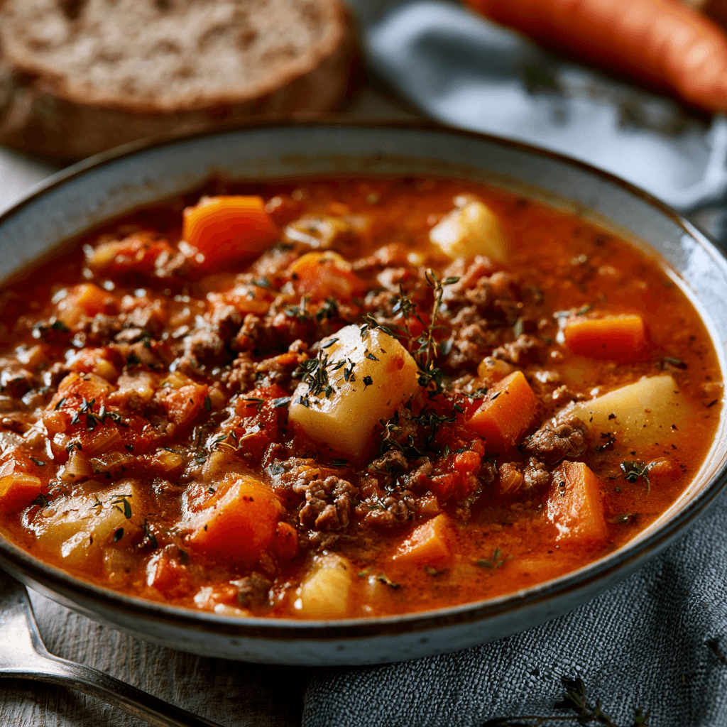 Ground Beef and Vegetable Soup