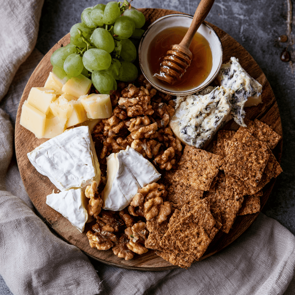 Cheese Board with Grapes
